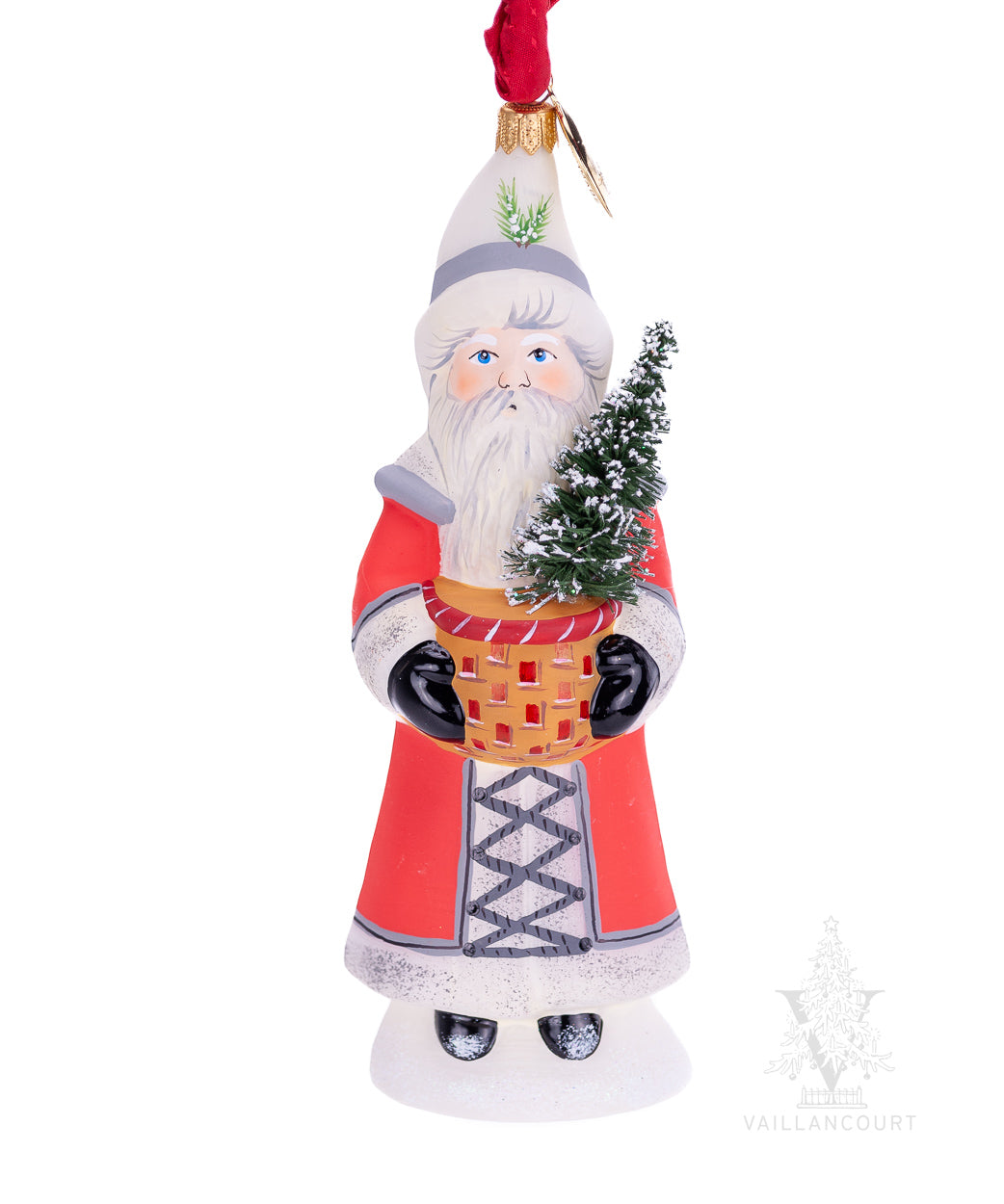 Vaillancourt Red Santa with Woven Basket