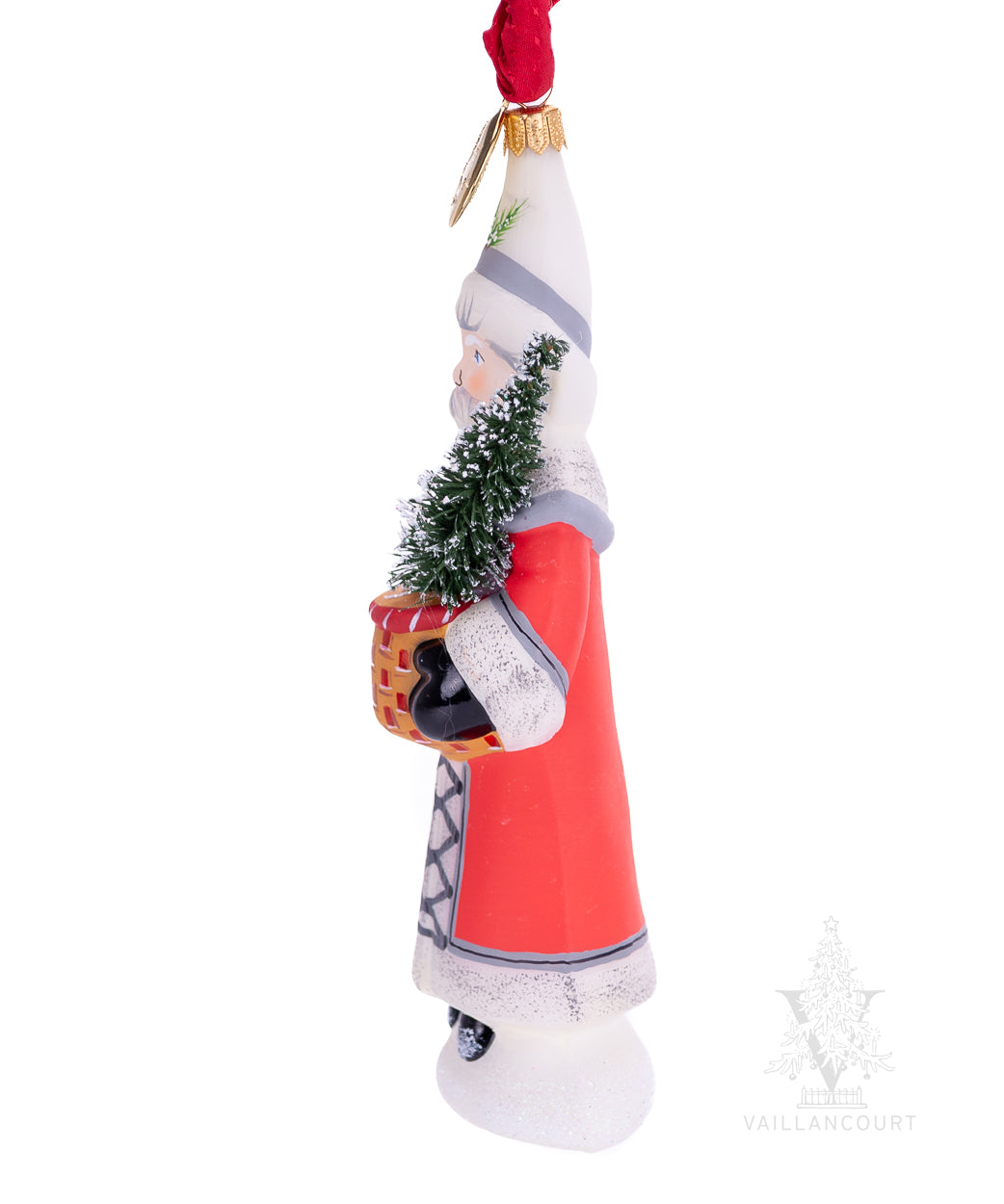 Vaillancourt Red Santa with Woven Basket