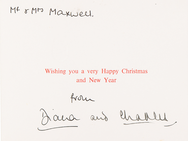 Signed Princess Diana and Prince Charles Christmas Card (1987)